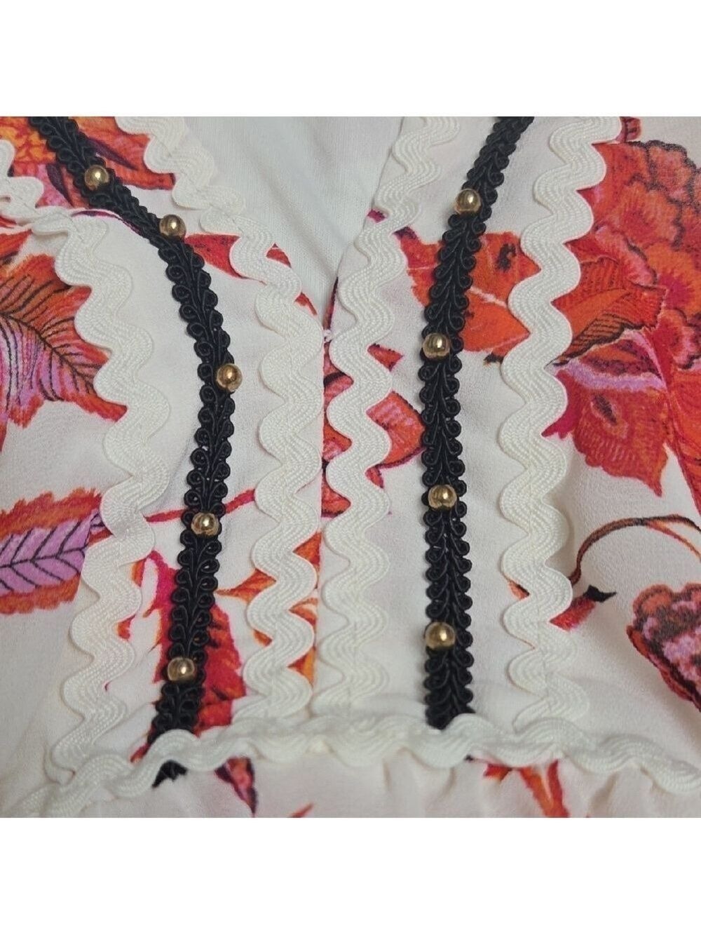 Marc New York Red Pink Peplum Blouse Large - Picture 9 of 9